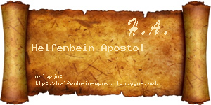 Helfenbein Apostol névjegykártya